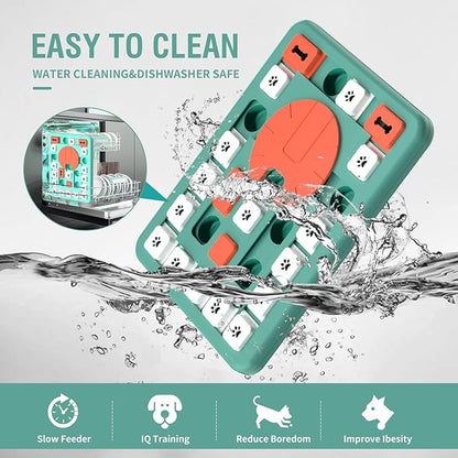 Dog Puzzle Toys,Interactive Treat Puzzle Dog Toy for IQ Training & Mental Stimulating,Treat Puzzle Dispensing with Squeaky Design for Large Medium Smart Dogs