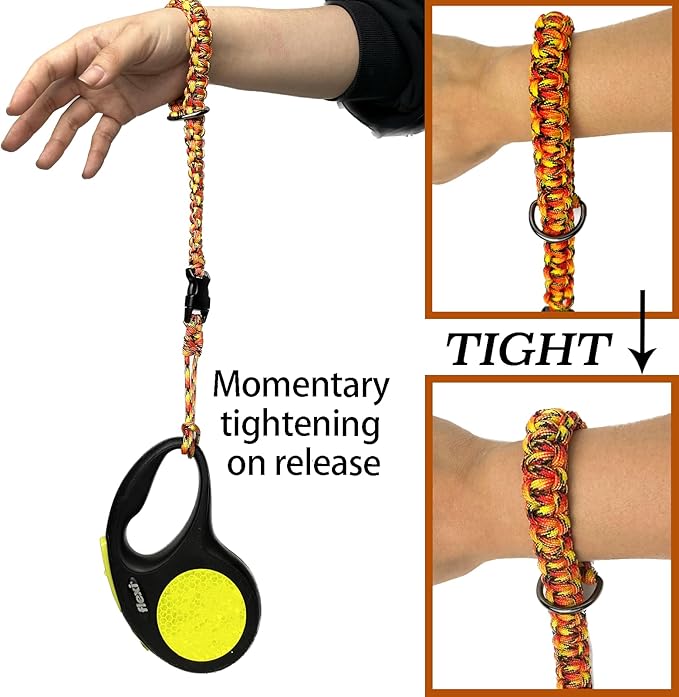 Hands Free Adjustable Wrist Strap for Dog Leash,Security Strap for Retractable Dog Leashes,Orange