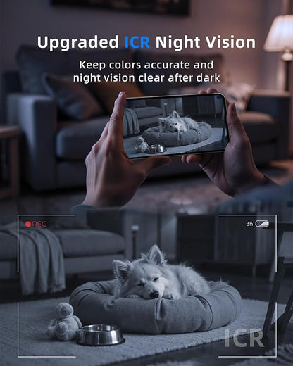 4MP Indoor Camera 5G/2.4G WiFi 6 360°Pan Tilt 2.5K Supports MicroSD up to 256GB (No Card) Plug-in Pet Camera with Speaker for Dog/Cat Baby Monitor with Phone App,Motion Tracking, Compatible with Alexa