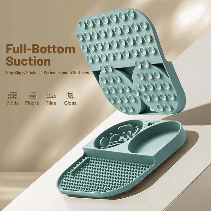 Slow Feeder Snack Bowl & Lick Mat for Dogs & Cats – Non-Slip, Food-Grade Silicone Treat Bowl Combo for Small Breeds – Perfect for Treats, Snacks & Portion Control, Includes Scraper & Brush