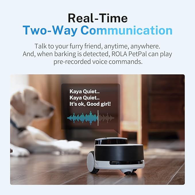 Enabot EBO ROLA PetPal FamilyBot Pet Camera Robot with Treat Dispenser: 2.5K Mobile Dog Camera Robot Battery-Powered with Phone App, 2-Way Talk, Night Vision, Interchangeable Modular Design