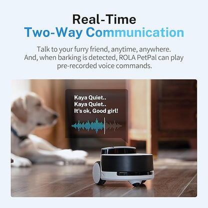 Enabot EBO ROLA PetPal FamilyBot Pet Camera Robot with Treat Dispenser: 2.5K Mobile Dog Camera Robot Battery-Powered with Phone App, 2-Way Talk, Night Vision, Interchangeable Modular Design