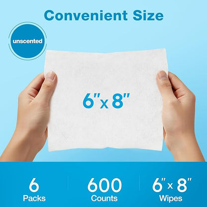 Prime Pets Dog Wipes for Paws and Butt, 600 Count, Pet Wipes for Dogs & Cats, 100% Fragrance Free, Deodorizing Puppy Wipes for Cleaning Face Eyes Ears Paws Teeth Body