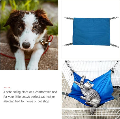 FAVOMOTO Waterproof Nylon Pet Hammock for Cats, Double-Sided Thickened Hanging Bed, Blue Reversible Cat Swing Nest for All-Season Indoor Use