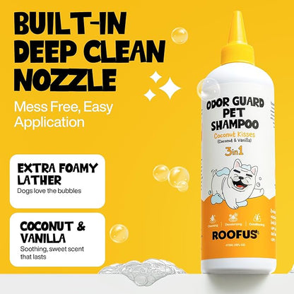 Dog Shampoo & Conditioner for Smelly Dogs, Coconut Kisses Dog Shampoo for Itchy Skin Relief, Hypoallergenic Pet Shampoo for Conditioner, Moisturizing & Itching.