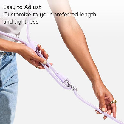 Wild One Hands-Free Adjustable Rope Dog Leash, Standard: 4' to 8.5' Long, .5" Wide, Adjustable for Crossbody, Waist & Handheld, Bubblegum