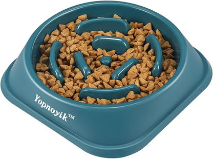 Slow Feeder Dog Bowls for Healthy Eating, Non-Slip and Anti-Choking Design, Reduces Bloating & Overeating for Medium Dogs and Cats, Easy to Clean