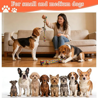 ASOCEA 5 Pack Dog Rope Toys Cotton Puppy Teething Rope Durable Chew Toys for Boredom Small Medium Dogs Interactive Tug Toy for Training Fetching（ Colorful ）