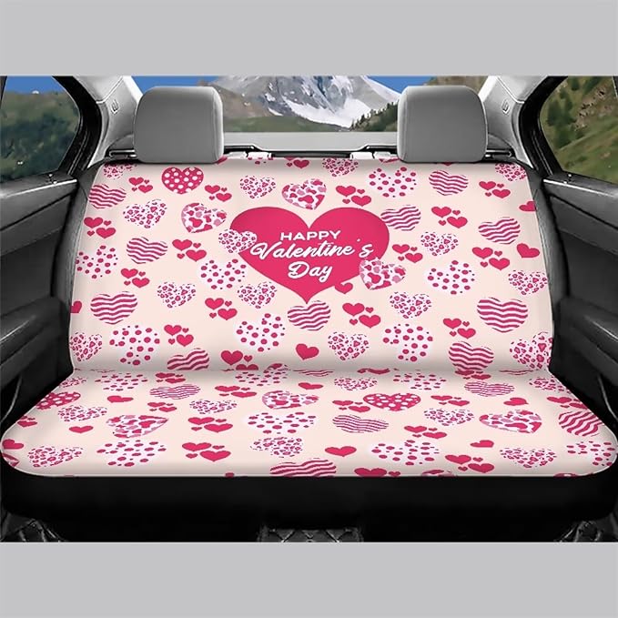 AFPANQZ Hearts Cloth Back Seat Cover Non-Slip Interior Protective Cover Non Slip Car Rear Seats Dog Seat Covers Durable Scratch-Proof Protector for Pet Fur and Mud