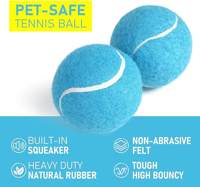 Prime Pets Durable Dog Tennis Balls 3 Pack, 2.5” High-Bounce Non-Squeaky Silent Dog Toy Balls for Fetch & Outdoor Training, Suitable for Small and Medium Dogs