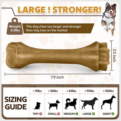 Dog Toys for Aggressive Chewers, Indestructible Bones for Aggressive Chewers, Tough Puppy Chew Toy for Heavy Duty Dogs, Big Dog Teething Toys with Durable Nylon for Large/Medium Breed Puppies
