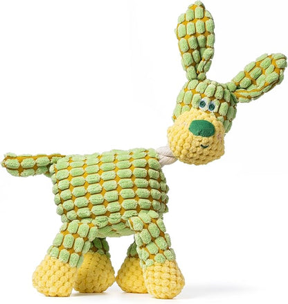 Squeaky Green Dog Plush Toy, Unique Color Cute Dog Toys for Chewing, Tough Puppy Toys for Teething Small Dogs, Stimulating Plush Chew Toy with Squeaker