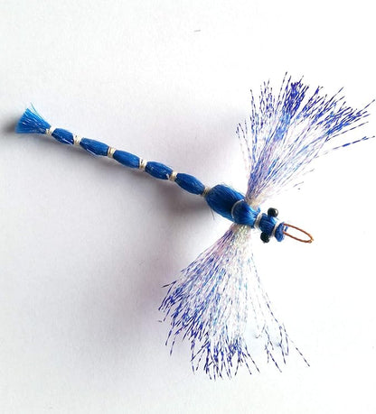 3 Inch Handmade Cat Toy Teaser Wand Refill Dragonfly - Blue Natural Material Toy, Hunting Instinct Play, Interactive Exercise Attachment for Indoor Cats