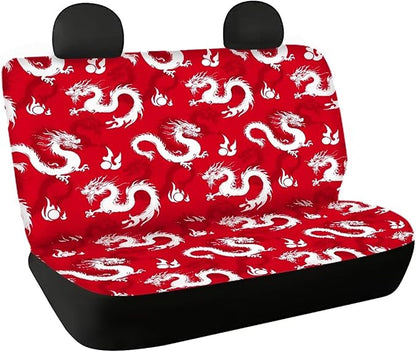 AFPANQZ Dragon Print Car Rear Seat Cover Non-Slip Stretch Universal Fit, Baby Dog Pets Work Back Seat Cover for Car Truck Van SUV Back Seats Cushion Protective Against Dirt & Pet Fur