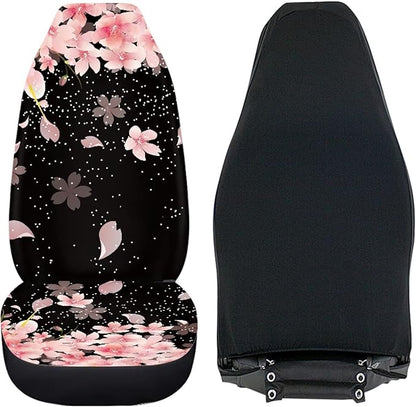 Cherry Blossoms Print Car Seat Covers for Women,Breathable High Back Front Seat Protector Universal Fit for Most Cars,SUVs,Sedan,Truck or Van