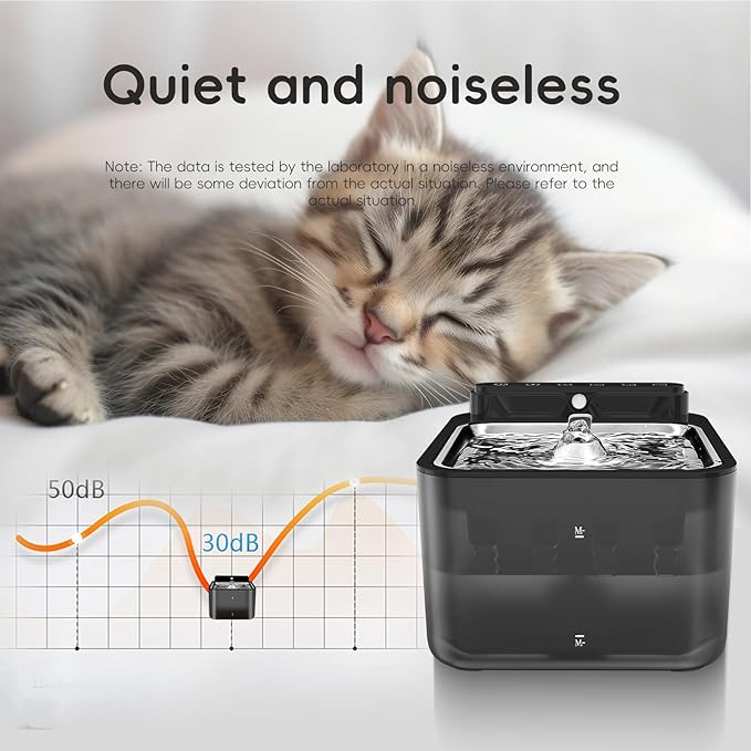 Wireless Cat Water Fountain Battery Operated,Water Fountains for Cats Indoor,108oz/3.2L Motion Sensor Pet Water Fountain,BPA-Free(3 Filters)