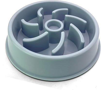 Cutie's PetBox Slow Feeder Dog Food Bowl, Plastic Swirl Design with Anti-Slip Base (Blue)