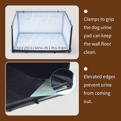 Dog Litter Box Indoor for Medium Dogs,Pee Pad Holder with High Walls(34.64"*28.34"*17.72"),No-Spill Pee Pad Holder with Foldable Pet Toilet,Easy Clean Puppy Litter Box for Dogs (Large)