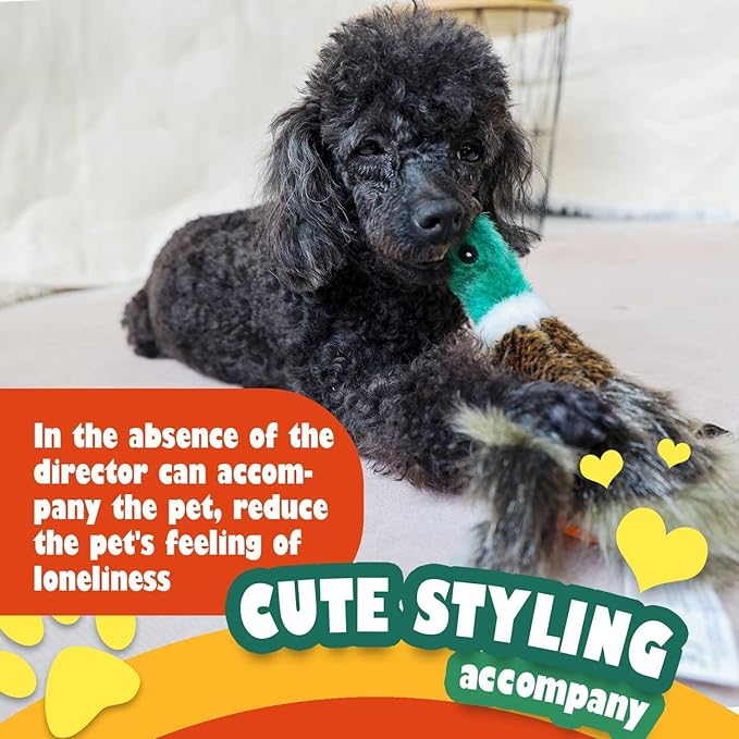 ALL FOR PAWS Duck Squeaky Doy Toy, Duck Dog Toy for Medium Large Breed, Puppy Fetch Toy with Squeaker, Plush Chew Dog Toy, 18 x 9.1 x 3.9 inches, Classic - Mallard L