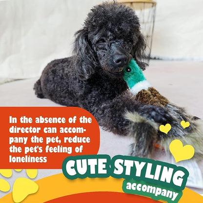 ALL FOR PAWS Duck Squeaky Doy Toy, Duck Dog Toy for Medium Large Breed, Puppy Fetch Toy with Squeaker, Plush Chew Dog Toy, 18 x 9.1 x 3.9 inches, Classic - Mallard L