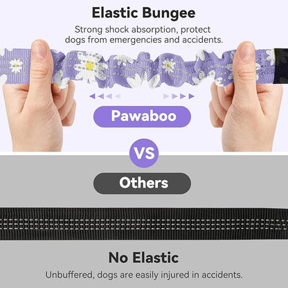 Pawaboo Dog Car Seat Belt– Reflective & Adjustable Dogs Cars Harness Leash with 360° Lockable Buckle, Shockproof Dogs Tether Bungee for Safe Travel, Light Purple