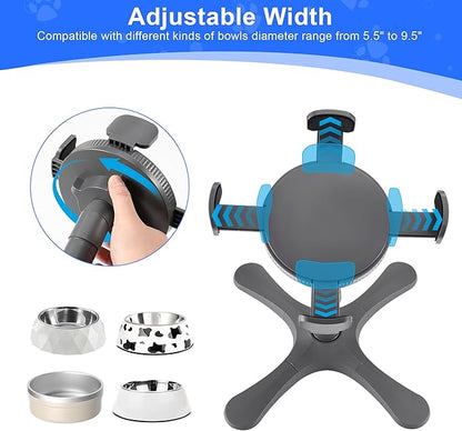 Dog Bowls,Elevated Adjustable Dog Bowl Stand with 3 Heights & Tilted Feeding Design, Raised Stand Compatible with Medium & Large Breeds(1 Pack) Grey