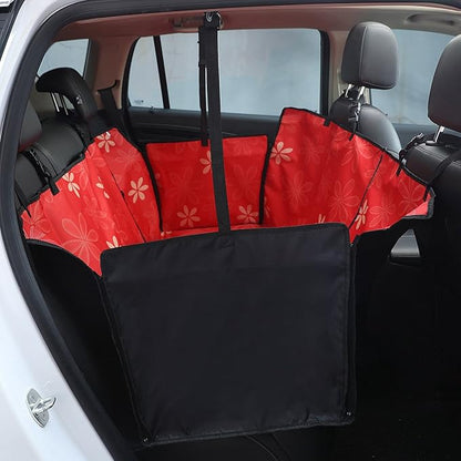 Dog Car Seat Cover - Heavy Duty Dog Hammock with Side Flaps - Waterproof/Scratch Proof/Nonslip Padded Pet Seat Cover - Universal fits All Cars