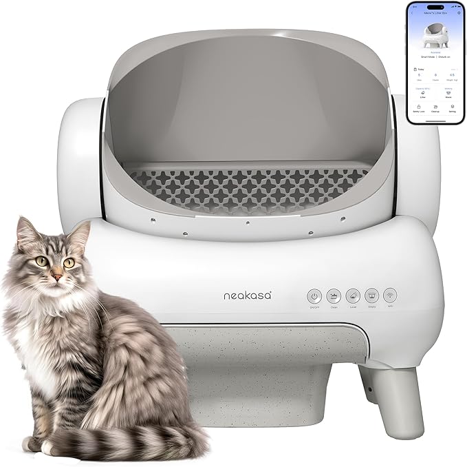 Neakasa M1 Plus Lite Open-Top Self Cleaning Cat Litter Box, Automatic Cat Litter Box with APP Control, Upgraded Safety Protection, Odor Control, Includes 1 Roll Waste Bag