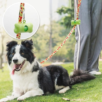 azuza 3 Pack Fruit Design Nylon Dog Leashes Strong & Durable Basic Dog Leash with Easy to Use Collar Hook for Large Dogs, L (4FT,1")