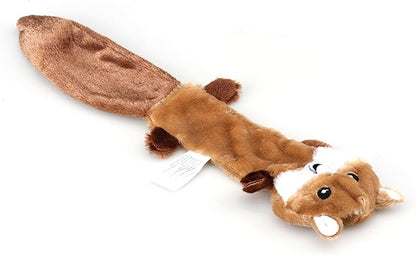3-Piece Unstuffed Squeaky Dog Toys, Fox, Raccoon, and Squirrel, Flat No Stuffing Toys- 16"