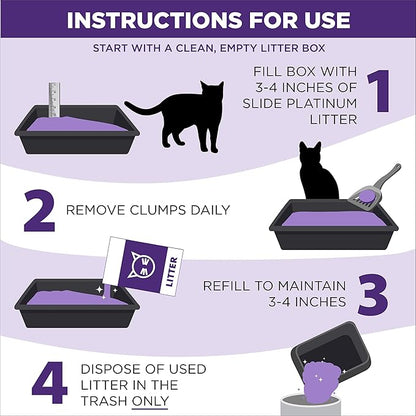 ARM & Hammer Clump & Seal Slide Platinum Multi-Cat Clumping Cat Litter, 14-Day Odor Control, EZ Clean Technology, 27.5 lbs – No Scrubbing, Powerful Odor Eliminator