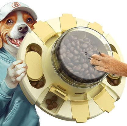 KADTC 2 Levels of Challenge - Dog Puzzle Feeder Toy U.S. Brand - Design Push-to-Release Treat Dispenser for Small Medium Large Dogs Boredom Buster Puppy Mental Stimulation Enrichment Puzzles Toys