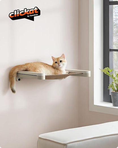 Feandrea Clickat Collection - No.001 Cat Hammock, Extremely Quick Assembly, Unlimited Expandability, Replaceable Module and Fabric, Wall-Mounted Cat Hammock Bed