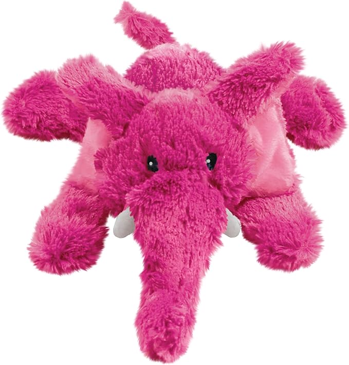KONG Cozie Plush Dog Toys 2 Pack – Durable & Soft Squeaky Toys for Medium Dogs – Assorted Animal Characters (Elmer The Elephant)