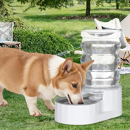 RIZZARI Automatic Gravity Pet Dispenser: Helps Prevent Urinary Stones - an Activated Carbon Ion Exchange System - Removes Odors - Softens Water -6.5L Large Capacity Stainless Steel - Living Room