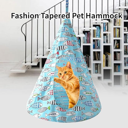 Breathable Cat Hammock Bed Comfortable Hanging Pet Hammock Bed Swing for Cats Small Dogs Rabbits (White-Tower,Large)