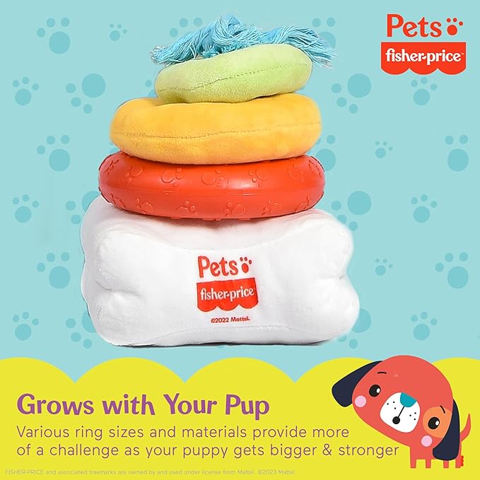 Fisher-Price for Pets Attack-A-Stack Chase & Toss Toy | Ring Stack Toy, Multifunctional Toys, Developmental Toys for Dogs and Puppies | Mental Stimulation Toys for Dogs