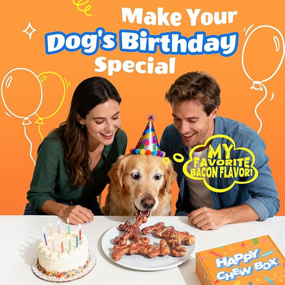 3 Pack Indestructible Dog Toys for Aggressive Chewers, Bacon Flavored Nylon Chew Bones, Tough Durable for Large Dogs 20-90 lbs