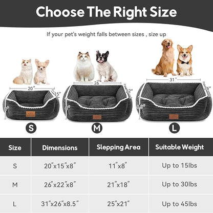Orthopedic Dog Bed for Medium Dogs,Dog Sofa Beds Supportive Foam Pet Couch Bed with Removable Washable Mat and Nonskid Bottom (Medium, Dark Grey)
