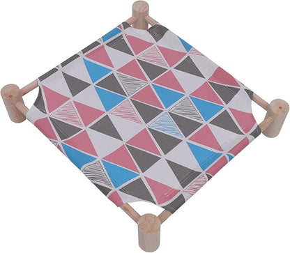 Detachable Pink Geometric Cat Hammock Bed Moisture-Proof Portable Cat Sleeping Bed for Seasons Washable Pet Accessory for Indoor