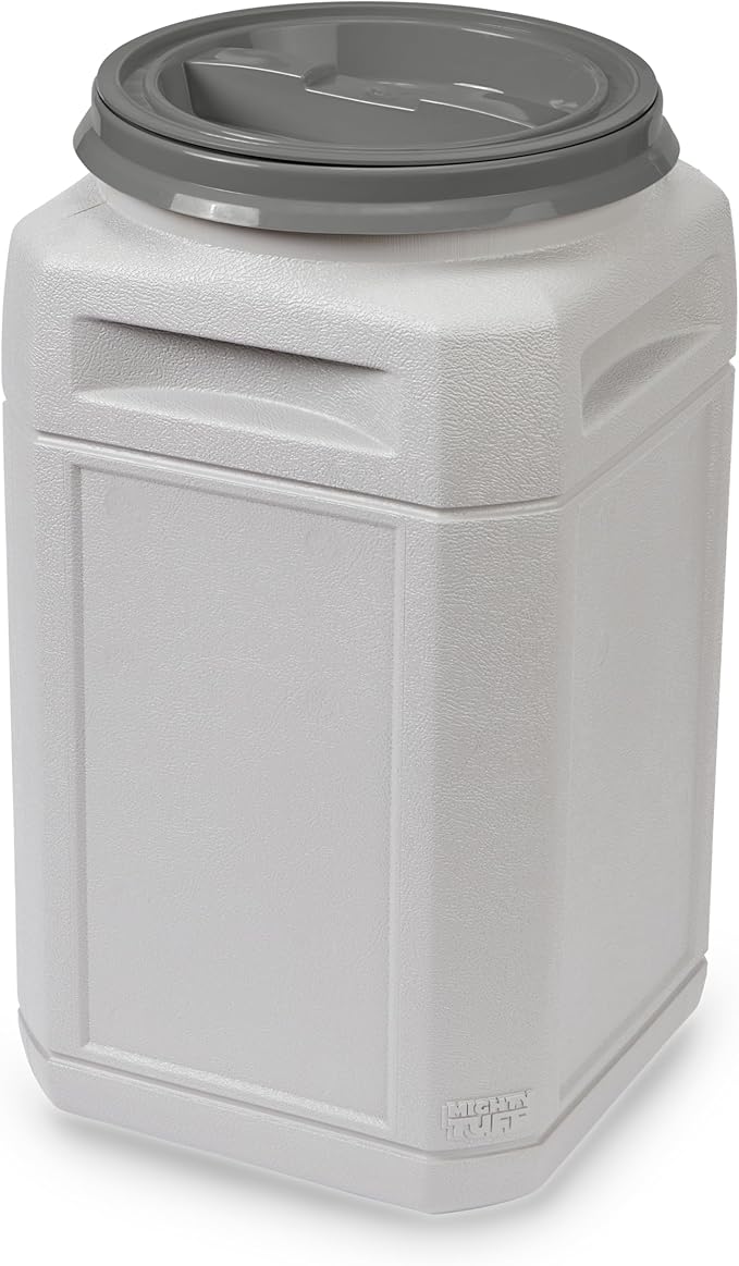 Mighty Tuff Airtight Dog Food Storage Container – 13 Gal, up to 54 lb Capacity – Cat and Dog Food Container with Twist Lid & Handles – BPA-Free, Made in USA