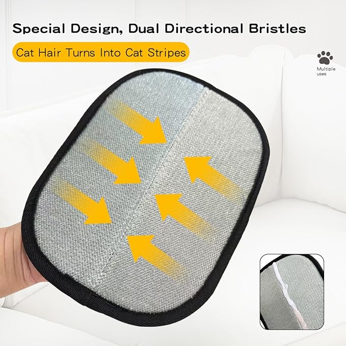 Electrostatic Pet Hair Removal Gloves: Quick Wiping - Reusable & Washable for Sofa Clothing Pet Beds Effortless Cats & Dogs Hair Remover for Busy Pet Owners (2pcs-Black)