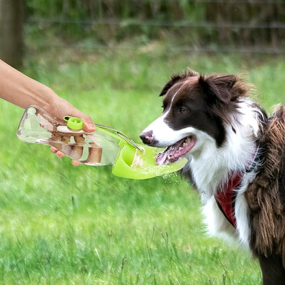 TIOVERY Dog Water Bottle, Portable Pet Water Dispenser Feeder Leak Proof with Drinking Cup Dish Bowl for Outdoor Walking, Hiking, Travel, 20OZ Water Bottle Fit for Small to Large Dogs and Cats Green