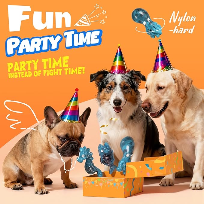 Dog Toys for Aggressive Chewers: 3 Pack Dog Chew Toys for Medium Large Dogs, Bacon Flavored Indestructible Dog Toy, Dense Nylon Tough Dog Toy to Keep Them Busy, Reduce Boredom