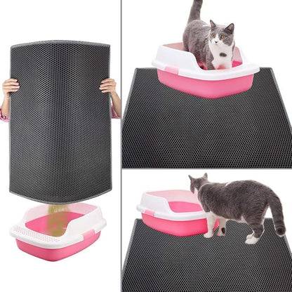 Pieviev Cat Litter Mat Double Layer Waterproof Urine Proof Trapping Mat 1 Pack (Gray, 30x24 Inch (Pack of 1))