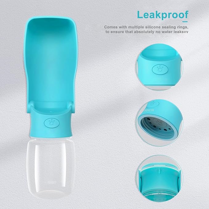Portable Dog Small Animals Water Bottle for Walking 19 OZ or 12 OZ Pet Water Bottles for Puppy Medium Large Dogs Little Animals Water Dispenser Dog Small Animals Water Bowl