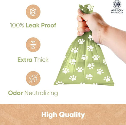 American Kennel Club Extra Thick Dog Poop Bags - Leak-Proof and Scented Waste Bags - 240 Count (16 Refill Rolls) - Durable, Heavy-Duty, Fits Standard Dispensers