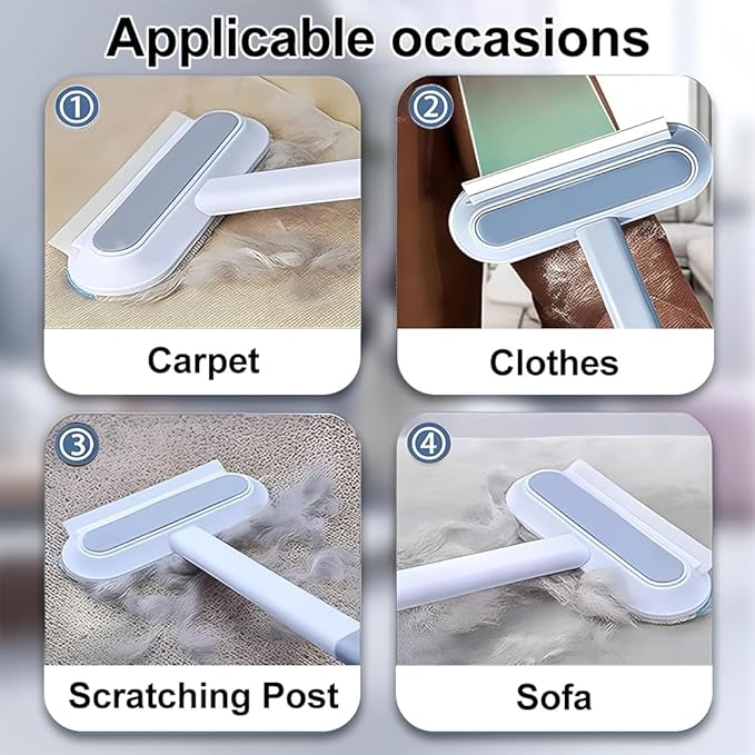 4 in 1 Pet Hair Removal Tool, Multifunctional Pet Hair Remover, Reusable and Washable Dog Cat Hair Cleaning Removal Brush with Long Handle