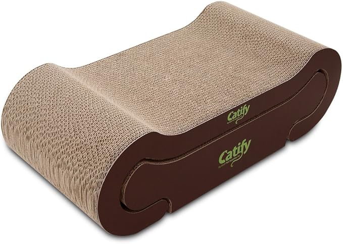 Best Pet Supplies Catify Cat Scratcher, Fun Interactive Scratchers, Posts, Poles, Claw Safe, Furniture Saver Indoor Play Support Natural Cat Behaviors Heavy Duty - Lounger I, 22.875 x 10.25"