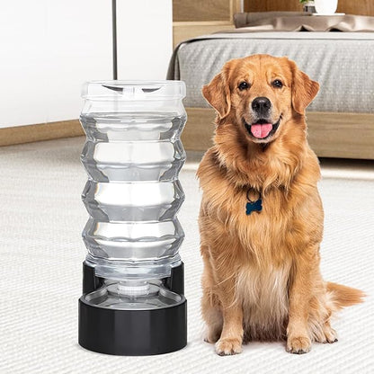 RIZZARI 9L Dog Water Dispenser:Black Stainless Steel Automatic Gravity Feeder -Removes Odors -Softens Water-Helps Prevent Urinary Stones -Extends Lifespan -for Active Dog Owners &Home Garage Balcony